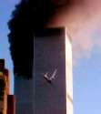 Ein Flugzeug fliegt in einen WTC-Turm