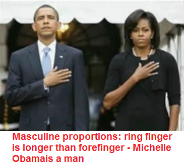 Michael Obama ("Michelle
                              Obama") hat einen langen, m�nnlichen
                              Ringfinger
