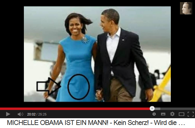 La robe de Michael Obama
                      (alias "Michelle Obama") dans le vent
                      contraire montre aussi le p�nis, et l'on voit
                      aussi la nuque forte masculine