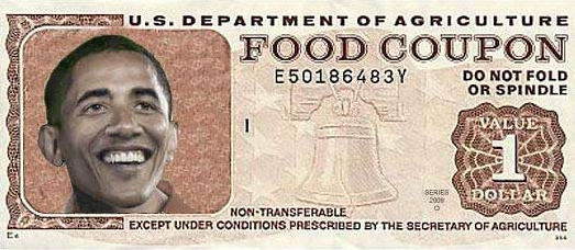 Massenm�rder Obama auf
                        einer Essensmarke - mass murderer Obama on a
                        foot stamp