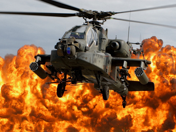 Vete "EUA":
                                          helicptero Apache con bombas
                                          de napalm en Vietnam