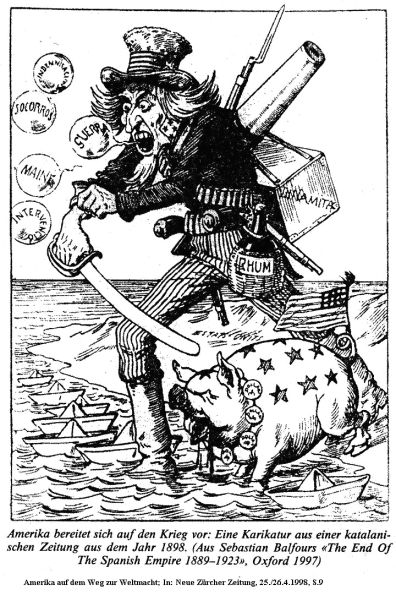 Angriff des Ami, Karikatur 1898
