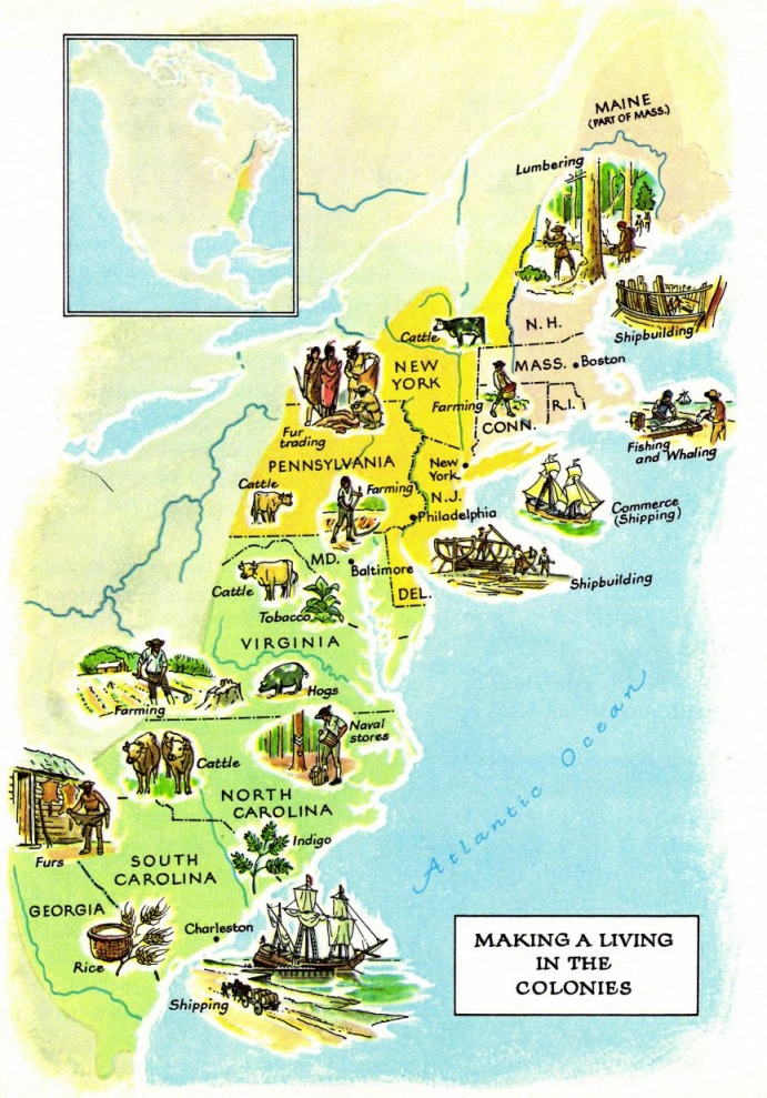 Map with the New England
                                  colonies in 1750 apr., total racism,
                                  natives driven away from the coast
                                  lines are NOT shown, native mental
                                  world is NOT shown, and the black
                                  slaves are NOT shown on the map at
                                  all