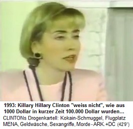Killary Hillary Clinton 1993 mit 99.000 Dollar Profit aus 1000 Dollar Investition weiss nicht, wie das geschah