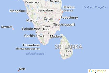 Karte
                        von S�dindien mit dem Bundesstaat Kerala