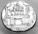 R�mischer
                Silberdenar mit Quadriga, Kaiser Augustus