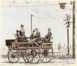 Erster O-Bus in
                        Berlin von Werner von Siemens 1882,
                        Kurf�rstendamm
