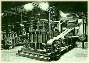 Berlin: Erste Dynamomaschine f�r
                        Gleichstromdampfzentrale 1885 von Siemens