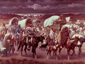 Trail of Tears (1000-Meilen-Todesmarsch "Zug
                der Tr�nen") der Cherokee-Indianer aus Georgia
                1836