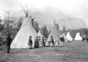 Banff-Indianertage, Tipis und
                          Frauen, 1910 ca.