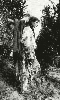Ojibwa-Mutter mit Baby
