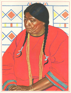 Winold Reiss: Blackfoot-Frau
                          "Scalping Woman", die Frau von
                          "Night Shoots"