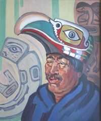 Mildred Valley
                          Thornton: H�uptling Bella Coola mit
                          Vogelmaske, 1945