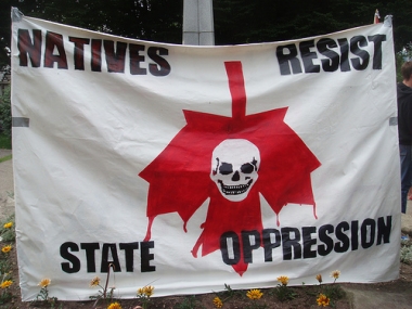 Anti-Kanada-Tag 1. Juli 2007,
                          Flagge