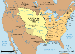 Karte des Louisiana-Territoriums von 1803