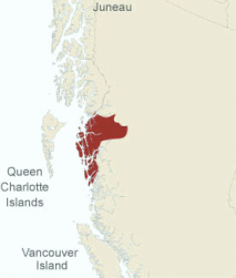 Karte der Prim�rnation der Tsimshian
                          (Tsimshian-"Indianer")