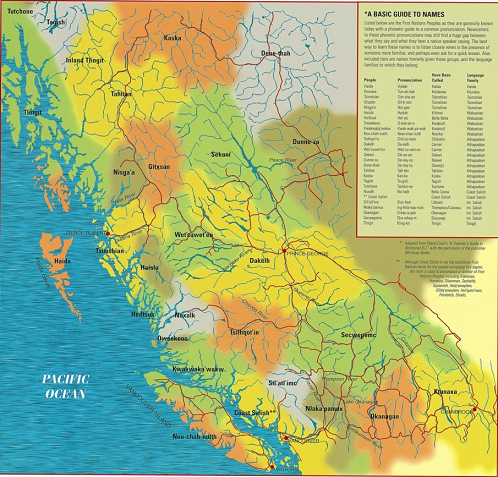 Karte der Prim�rnationen
                              ("Indianerkarte") f�r
                              S�dwestkanada