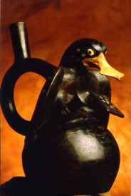 Moche-Gef�ss: Ente 02 in Schwarz