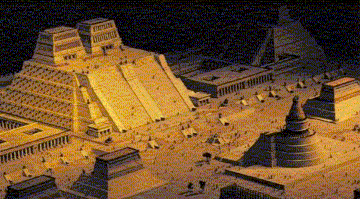 Azteken in
                Tenochtitl�n: Modellausschnitt