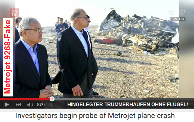 Metrojet 9268-Fake: Beim Trümmerhaufen
                          in El Arish fehlen die Flügel