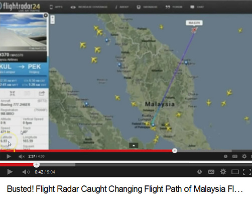 Video
                          mit der Flugroute des Flugs MH-370 mit der
                          Boeing 777 von Malaysian Airlines am 8.3.2014
                          - Foto 05: Breitengrad (Latitude): 6,93