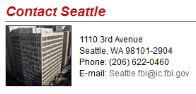 FBI Seattle, Kontakt