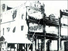Nanning 1939: Ruinen nach
                          nazi-japanischem Bombardement