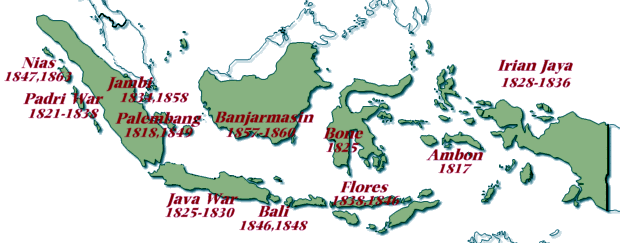 Map of Indonesia in Dutch colonial times of
                  imperialism / Karte von Indonesien zur Zeit des
                  holl�ndischen Kolonialismus im Imperialismus