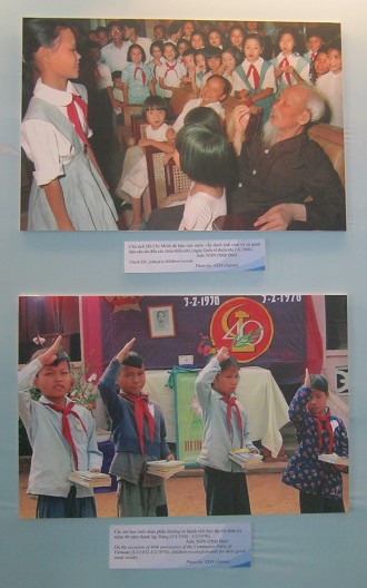 Kinder im Vietnamkrieg: Professor Ho bei einem Kinderfest - und Parteigeschenke zum 40-Jahre-Parteijubil�um