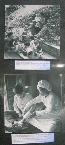 Kindergarten in Hanoi - und eine Krankenschwester verbindet einen Patienten