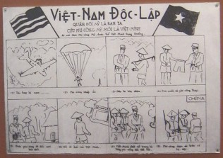 Poster in Vietnam von 1945ca.: Die Bev�lkerung soll "US"-Piloten behilflich sein