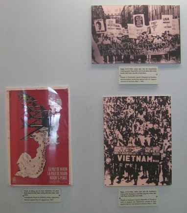 Plakat gegen Nixon und Demonstrationen gegen den Vietnamkrieg in Schweden und Ungarn