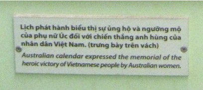 Ein australischer Kalender von 1976 feiert den Sieg von Vietnam, Text Ein australischer Kalender von 1976 feiert den Sieg von Vietnam, Text