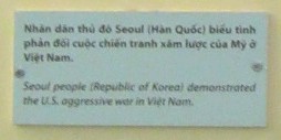 Demonstration gegen den Vietnamkrieg in Seoul, Text