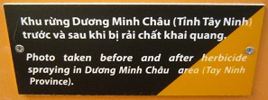Durch Agent Orange entlaubter Urwald in der Region Duong Minh Chau, Provinz Tay Ninh, Text: Text: Foto von vor und nach der Sprayaktion mit Herbiziden in der Gegend von Duong Minh Chau (Provinz Tay Ninh)