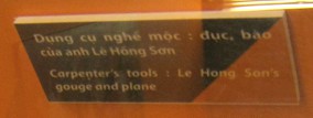 Schreiner-Handwerkzeuge von Le Hon Song, Stichel und Hobel, Text