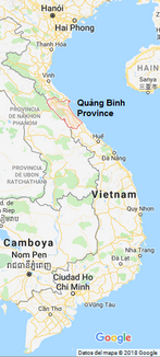 Karte von Vietnam mit der Provinz Quang Binh in Zentralvietnam