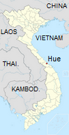 Karte von Vietnam mit der Stadt Hue