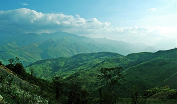 Jungle mountains of
                              Truòng Son mountain range in Vietnam