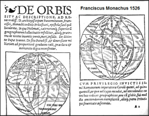 Weltkarte von Franciscus Monachus 1526