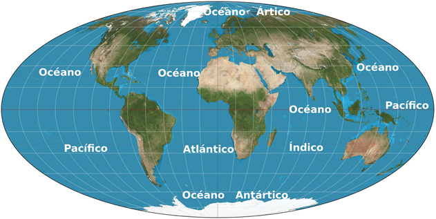 Weltkarte von 1900 ca. in bauchiger Form, diese
              Form entspricht auch der realen Form der Erde 02