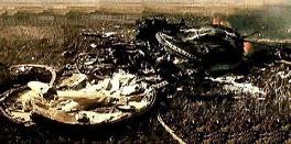 Soyus 1: Las ruinas de la c�psula de
                            aterrizaje despu�s de la ca�da