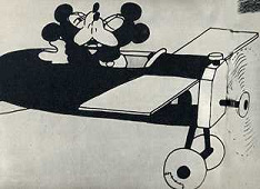 Los
                            primeros dibujos animados de Walt Disney con
                            Mickey Mouse y Minnie, la película se llamó
                            "Avión loco" (orig. inglés:
                            "Plane Crazy"), de 1928.