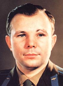 Gagarin with deformed eyebrow. Since that time
                  the left eye looks bigger than the right one.