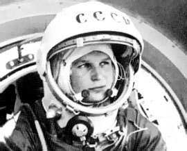 Valentina
                          Tereshkova, first woman astronaut in the high
                          atmosphere on the "SU" mission
                          "Vostok 6"