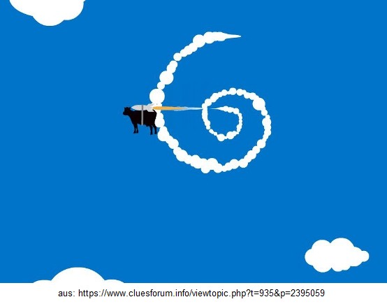 Die
                    Marketingfirma "Cows in Trees" zeigte als
                    Introfilm eine Kuh an einer Rakete, die eine
                    "6" in den Himmel zeichnet