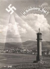 Drittes Reich: Postkarte stellt das Hackenkreuz als Sonne dar