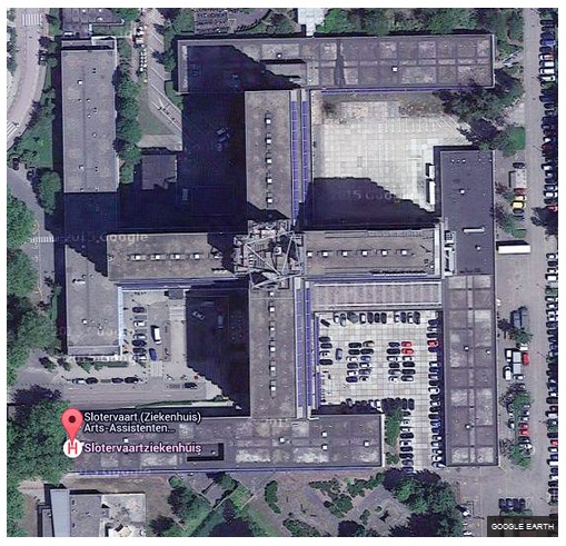Spital Slotervaart Ziekenhuis in Form< eines Hackenkreuz (Hakenkreuz), Amsterdam