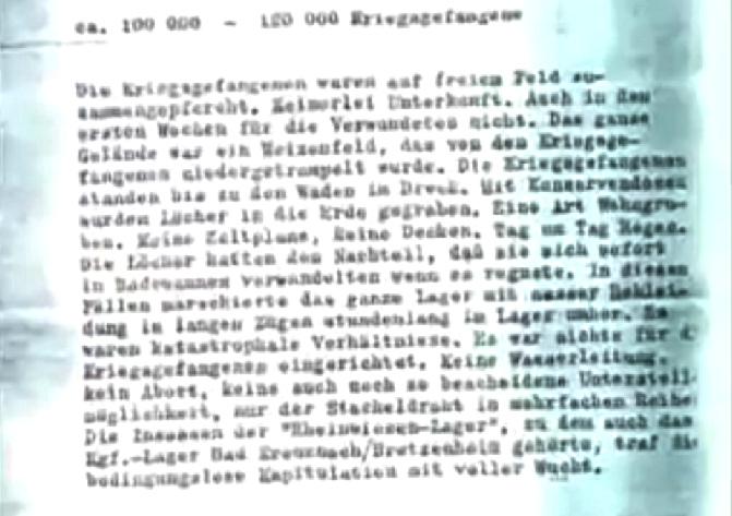 Report of the International Committee of
                          the Red Cross about German prisoners of war in
                          the Rhine meadow camp of Bretzenheim
