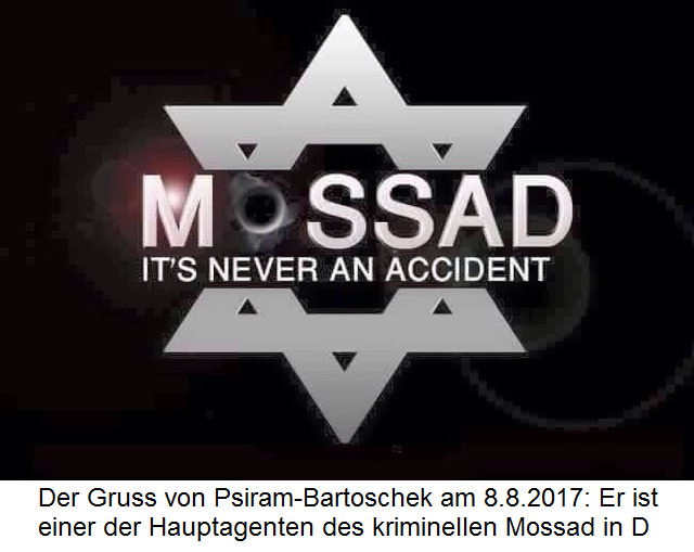 Bartoschek ist vom
                                    Mossad mit Rothschildstern und
                                    Einschussloch [6] - er und seine
                                    "Br�derchen"
                                    "ermorden" Pioniere und
                                    ganze Firmen mit Hetzerei im
                                    Internet und auf Shows, in
                                    Koordination mit google (!) - und so
                                    soll es auch Weleda ergehen, damit
                                    die kriminelle Pharma keine Kunden
                                    verliert...